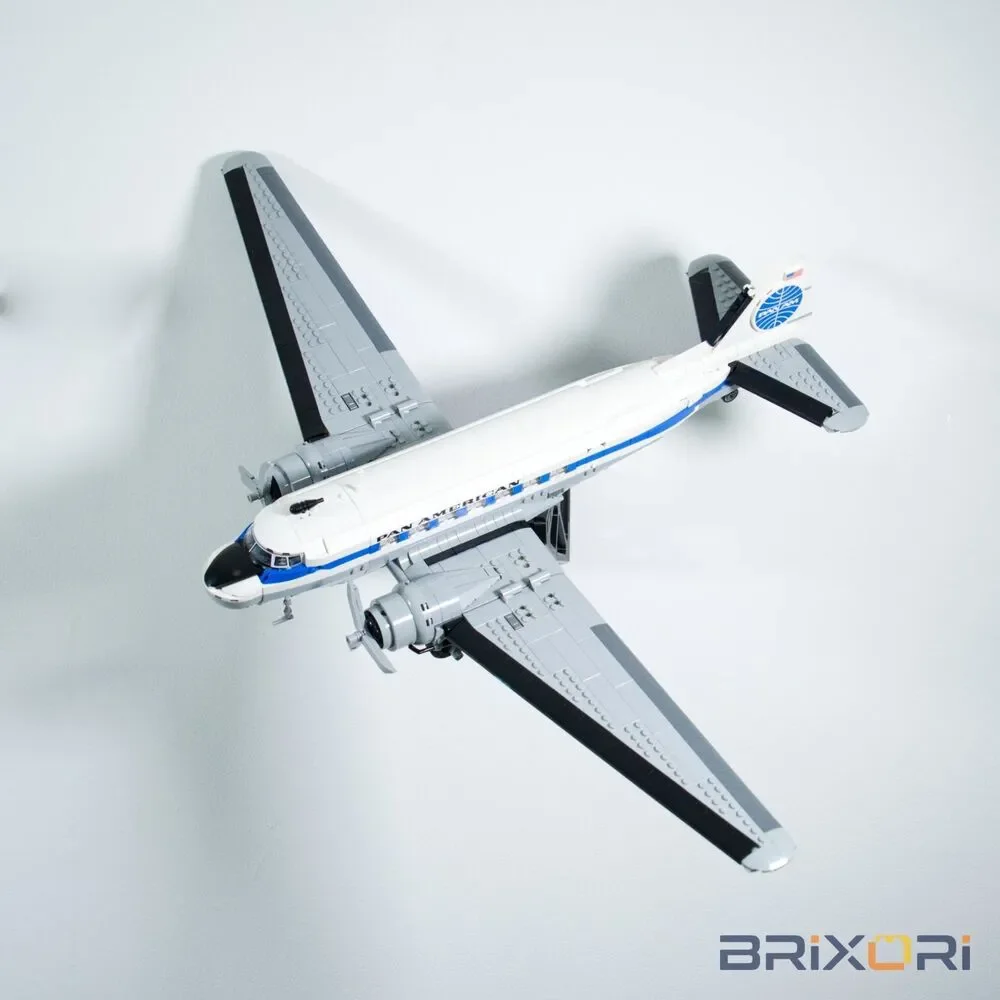Adjustable Wall Mount for Lego Icons Douglas DC-3 PAN AM Airliner Set 11378